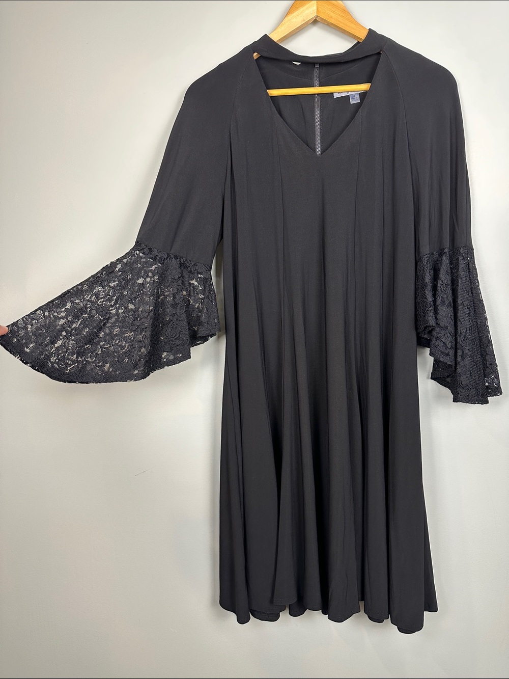 215. Danny & Nicole black lace bell sleeve dress dark romantic Whimsigoth